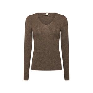 Hermés V Neck Grey Silk Cashmere Sweater